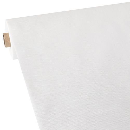 Tischdecke, stoffähnlich, Vlies &quot;soft selection plus&quot; 40 m x 1,18 m weiss – Rolle gesamt ca. 80 m (Karton)