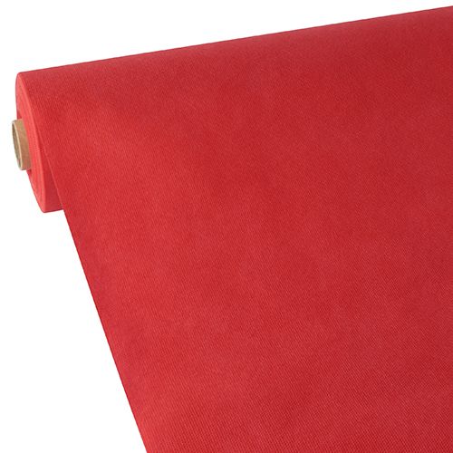 Tischdecke, stoffähnlich, Vlies &quot;soft selection&quot; 40 m x 1,18 m rot – Rolle gesamt ca. 120 m (Karton)
