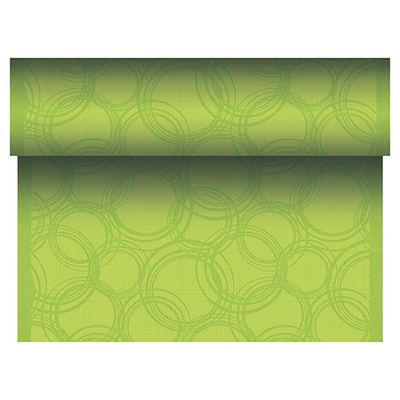 Tischläufer, stoffähnlich, PV-Tissue Mix &quot;ROYAL Collection&quot; 24 m x 40 cm limonengrün &quot;Bubbles&quot; – Rolle gesamt ca. 96 m (Karton)