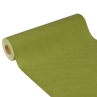 Tischläufer, stoffähnlich, Vlies &quot;soft selection plus&quot; 24 m x 40 cm olivgrün – Rolle gesamt ca. 96 m (Karton)