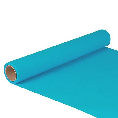 Tischläufer, Tissue &quot;ROYAL Collection&quot; 5 m x 40 cm türkis – Rolle gesamt ca. 30 m (Karton)