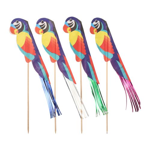 100 Deko-Picker 18 cm &quot;Papagei&quot; – Karton (600 St.)