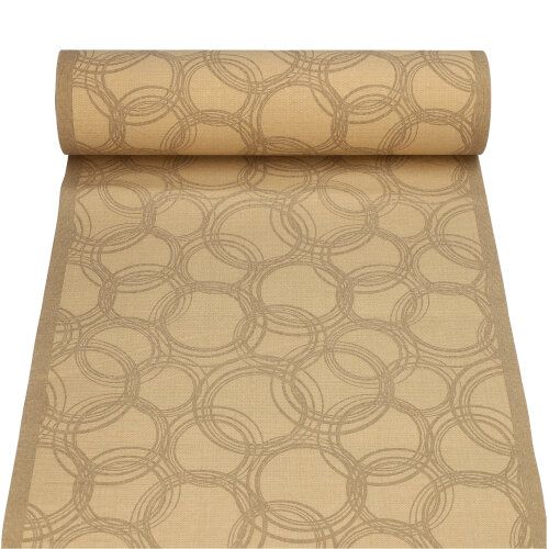 Tischläufer, stoffähnlich, PV-Tissue Mix &quot;ROYAL Collection&quot; 24 m x 40 cm sand &quot;Bubbles&quot; – Rolle gesamt ca. 96 m (Karton)