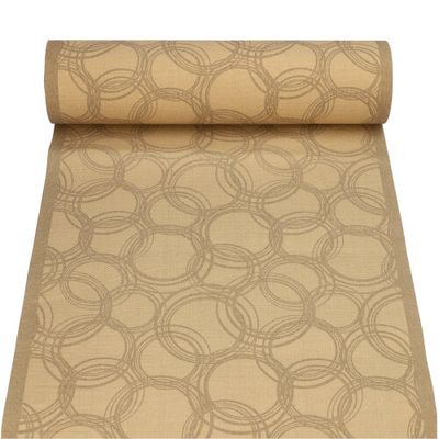Tischläufer, stoffähnlich, PV-Tissue Mix &quot;ROYAL Collection&quot; 24 m x 40 cm sand &quot;Bubbles&quot; – Rolle gesamt ca. 96 m (Karton)