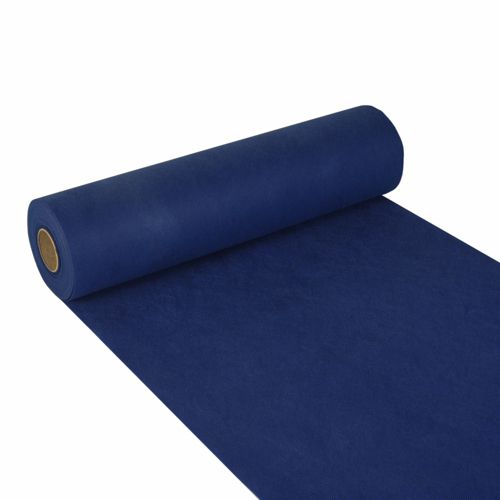 Tischläufer, stoffähnlich, Vlies &quot;soft selection&quot; 24 m x 40 cm dunkelblau – Rolle gesamt ca. 96 m (Karton)