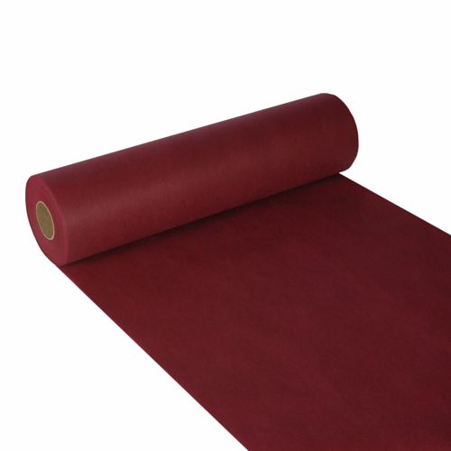 Tischläufer, stoffähnlich, Vlies &quot;soft selection&quot; 24 m x 40 cm bordeaux – Rolle gesamt ca. 96 m (Karton)