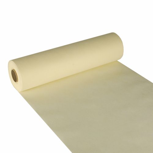 Tischläufer, stoffähnlich, Vlies &quot;soft selection&quot; 24 m x 40 cm creme – Rolle gesamt ca. 96 m (Karton)