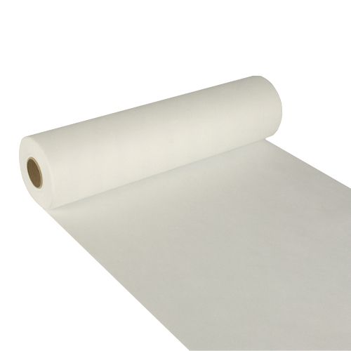 Tischläufer, stoffähnlich, Vlies &quot;soft selection&quot; 24 m x 40 cm weiss – Rolle gesamt ca. 96 m (Karton)