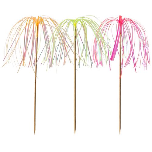 100 Deko-Picker 15,5 cm neon &quot;Feuerwerk&quot; – Karton (1000 St.)
