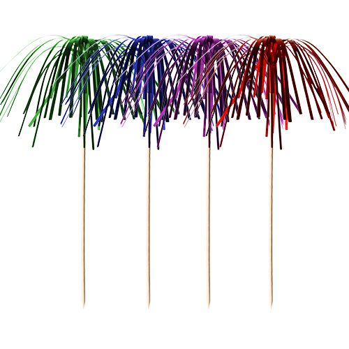 100 Deko-Picker 15,5 cm farbig sortiert &quot;Feuerwerk&quot; – Karton (2000 St.)