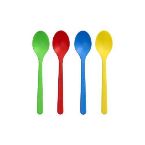 50 &quot;Circulware&quot; Mehrweg-Eislöffel PP-MF 13 cm farbig sortiert extra stabil – Karton (1000 St.)