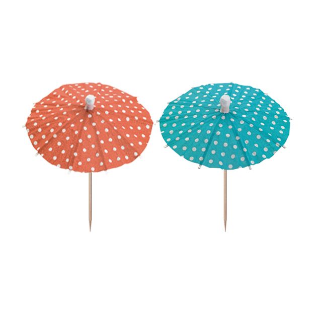 10 Deko-Picker 10 cm farbig sortiert &quot;Eisschirmchen Dots&quot; – Karton (200 St.)