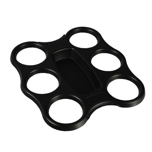 3 Becher-Trays, PS 22,4 cm x 24,4 cm x 2,4 cm schwarz für 6 Becher – Karton (36 St.)