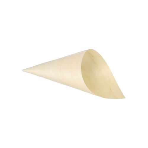 50 Fingerfood - Spitztüten, Holz &quot;pure&quot; Ø 8 cm · 15,5 cm – Karton (500 St.)