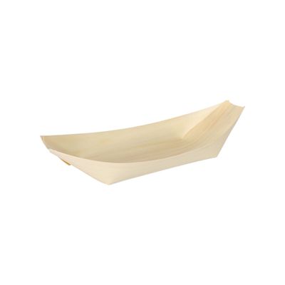 50 Fingerfood - Schalen, Holz &quot;pure&quot; 16,5 cm x 8,5 cm &quot;Schiffchen&quot; – Karton (500 St.)
