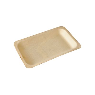 50 Fingerfood - Teller, Holz &quot;pure&quot; eckig 19,5 cm x 14 cm – Karton (500 St.)