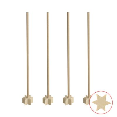 50 Cocktail-Stampfer, Holz &quot;pure&quot; 17 cm natur &quot;Star&quot; – Karton (500 St.)
