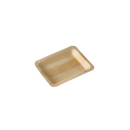 50 Fingerfood - Teller, Holz &quot;pure&quot; eckig 12 cm x 9,5 cm – Karton (500 St.)