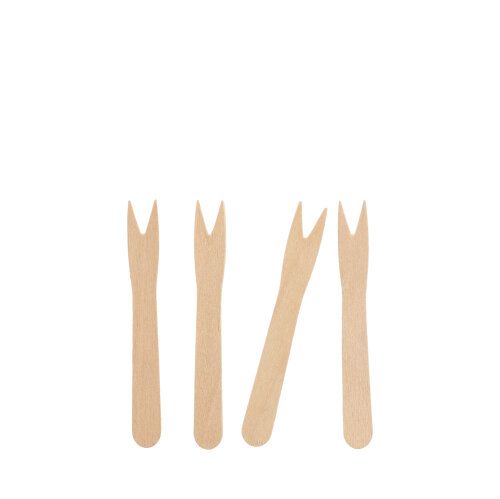 50 Pommes-Frites-Gabeln, Holz &quot;pure&quot; 8,5 cm – Karton (1000 St.)