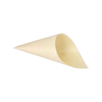 50 Fingerfood - Spitztüten, Holz &quot;pure&quot; Ø 9,5 cm · 18 cm – Karton (500 St.)