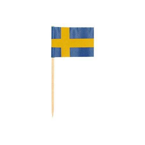 50 Deko-Picker 8 cm &quot;Sweden&quot; – Karton (1200 St.)