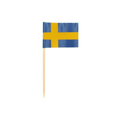 50 Deko-Picker 8 cm &quot;Sweden&quot; – Karton (1200 St.)