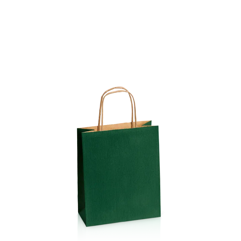 Einkaufstasche Dunkelgrün -S-, Kraftpapier