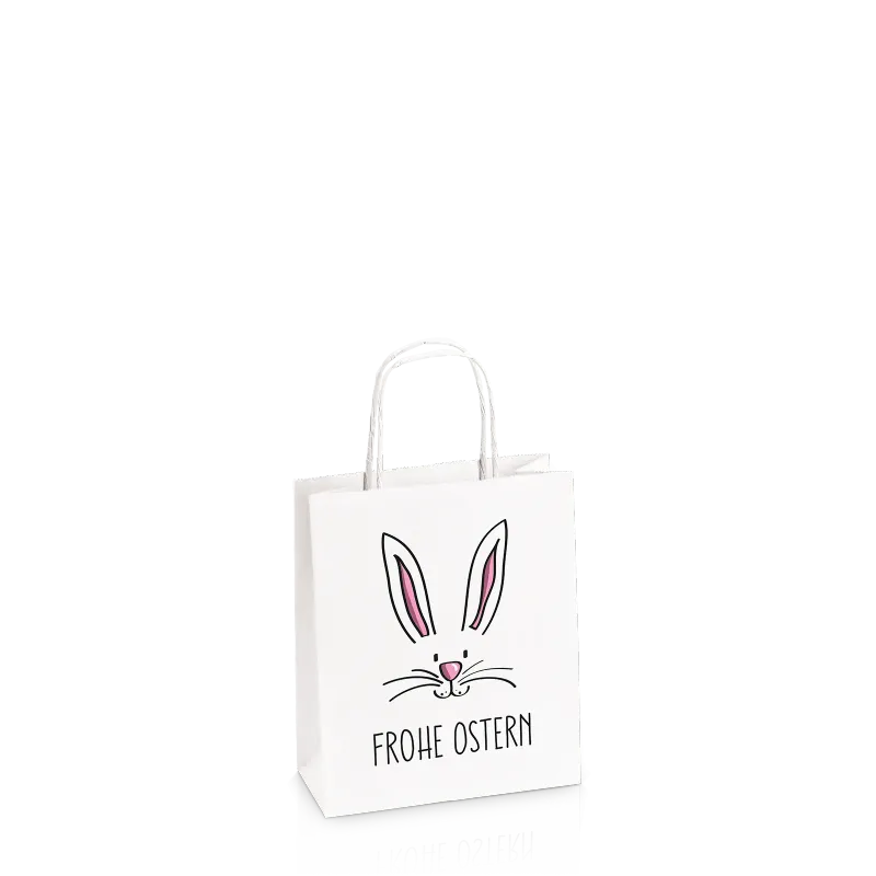 Einkaufstasche "Hasengesicht" -S-, Kraftpapier