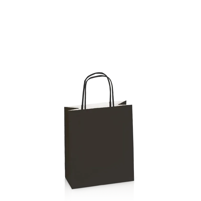 Einkaufstasche Schwarz -S-, Kraftpapier