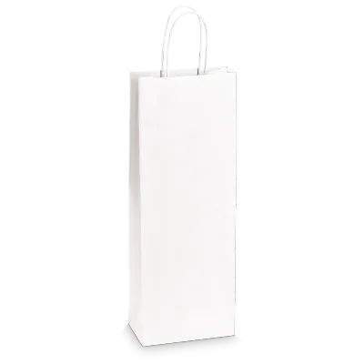Einkaufstasche Weiß -Bottle-, Kraftpapier