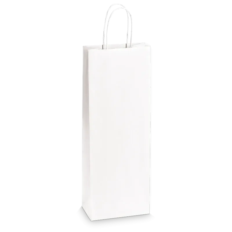 Einkaufstasche Weiß -Bottle-, Kraftpapier