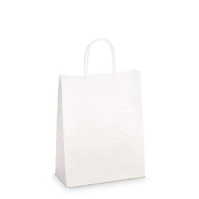 Einkaufstasche Weiß -M-, Kraftpapier