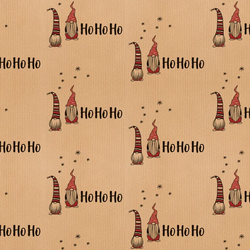 Geschenkpapier Wichtel Kraftpapier braun