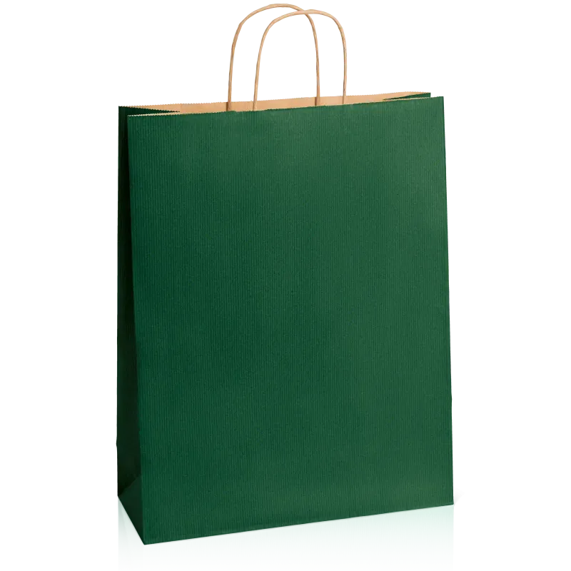 Einkaufstasche Dunkelgrün -XL-, Kraftpapier gerippt