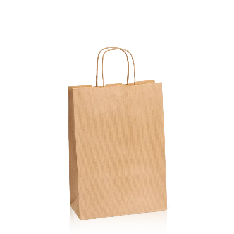 Einkaufstasche Natur -M-, Kraftpapier gerippt