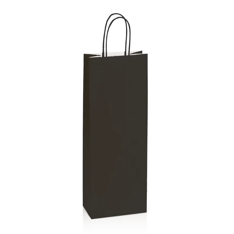 Einkaufstasche Schwarz -Bottle-, Kraftpapier