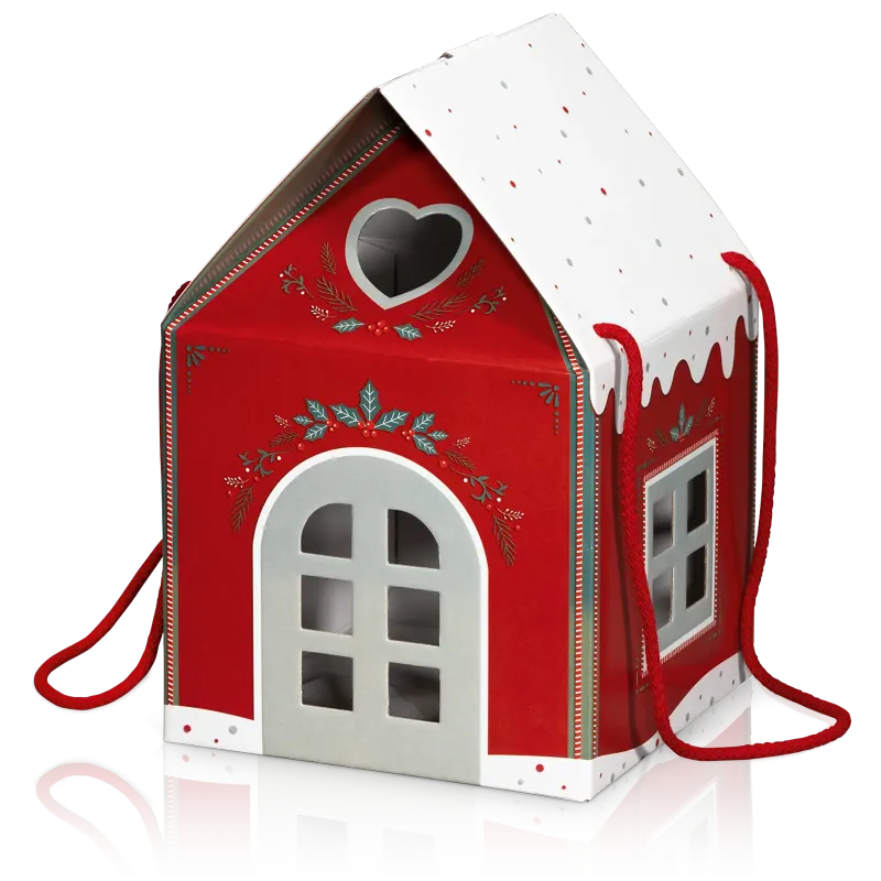 Geschenkbox Häuschen Rot mittel