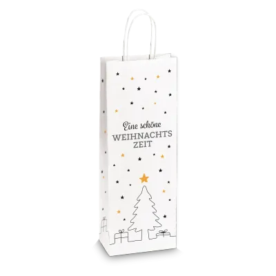 Einkaufstasche "Weihnachtszeit" -Bottle-, Kraftpapier