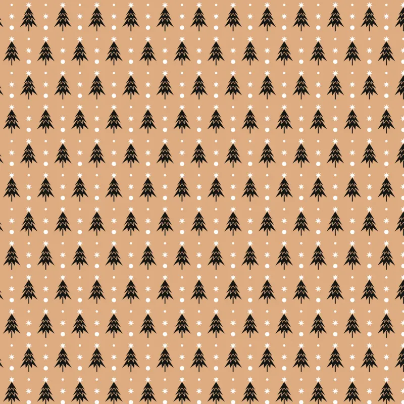 Geschenkpapier Sternenbäume Kraftpapier braun