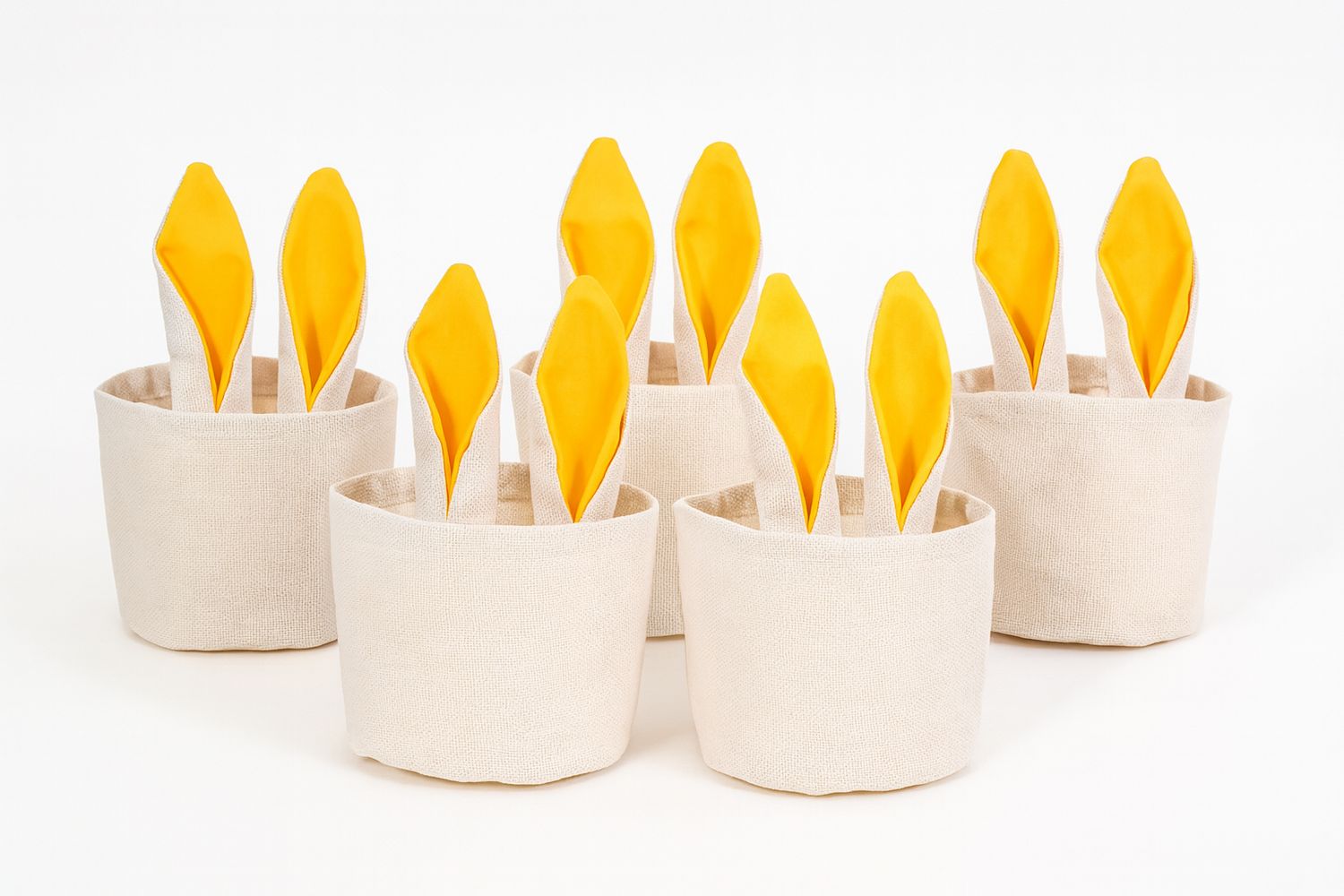 Osternest Baumwollkörbchen mit Hasenohren – 5er Set