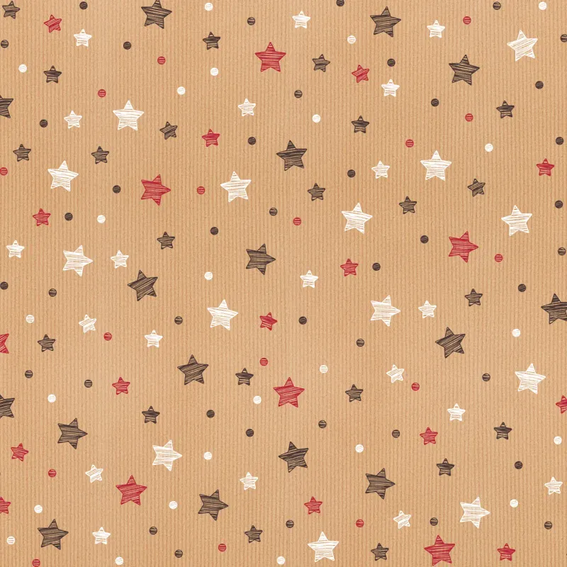 Geschenkpapier Stars Kraftpapier braun