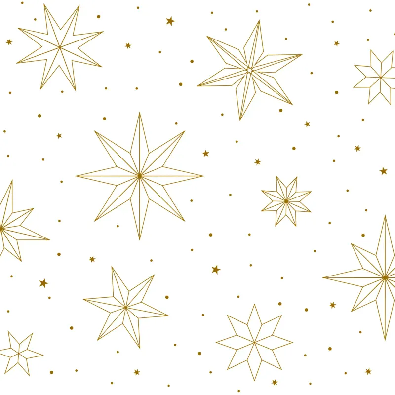 Geschenkpapier Weihnachtssterne Kraftpapier weiß