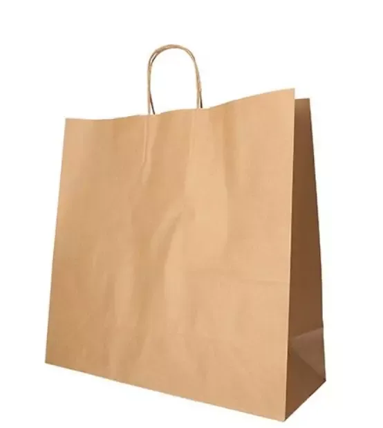 Papiertüten 41 x 35 x 14 cm braun mit gedrehtem Tragegriff