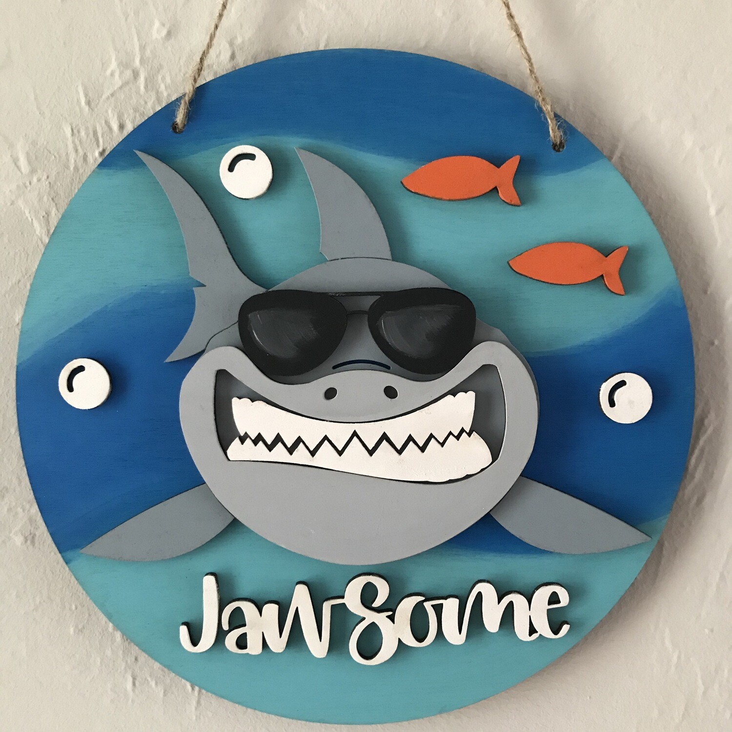 DIY SHARK ROUND SIGN