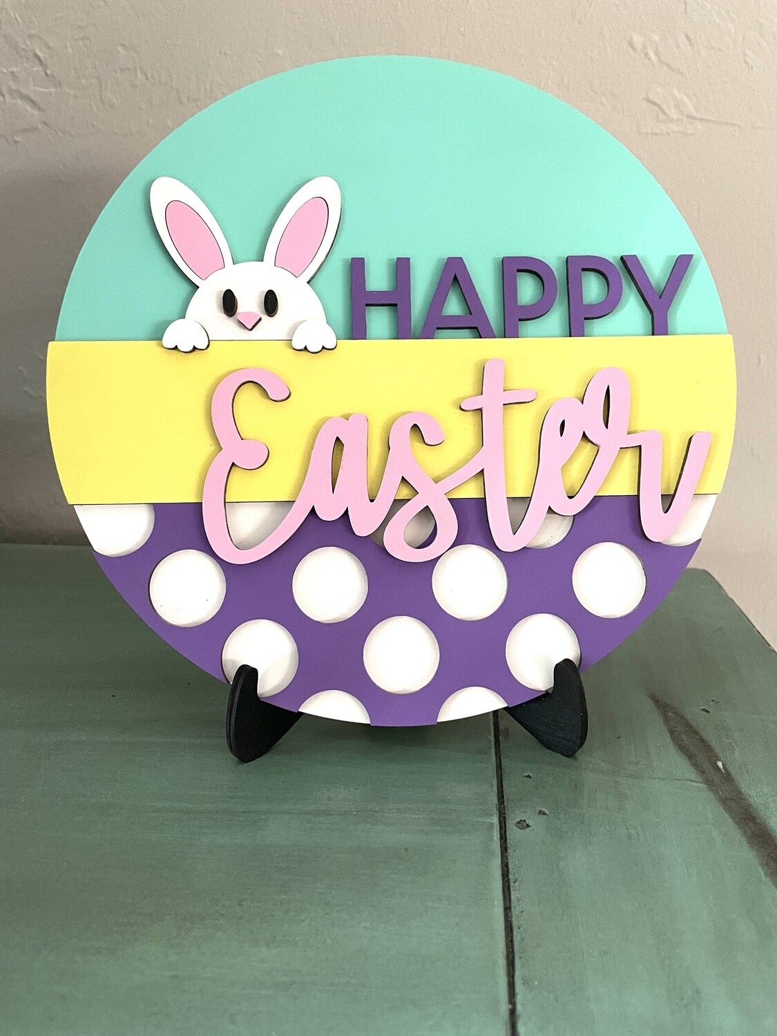 DIY EASTER BUNNY ROUND SIGN