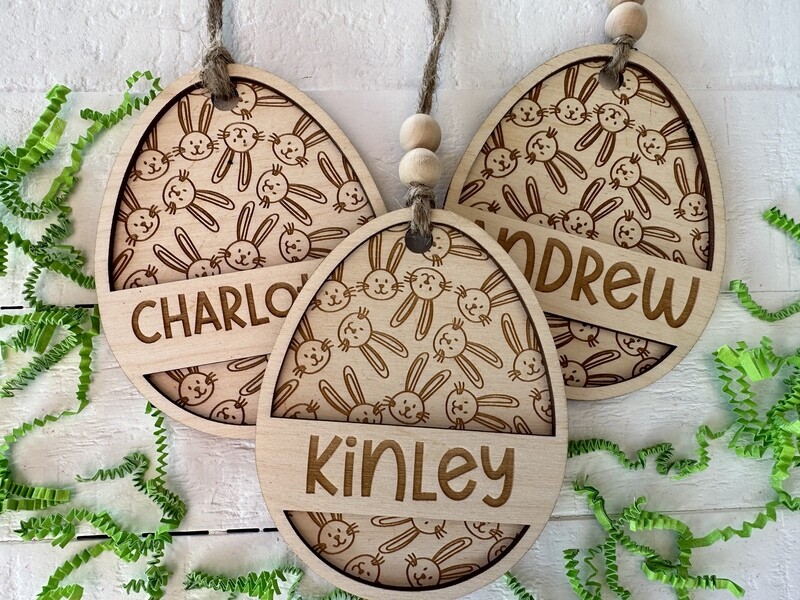 Easter Egg Bunnies Basket Tag