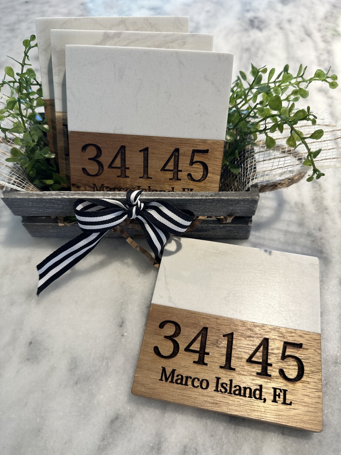 Coaster Marble and Wood