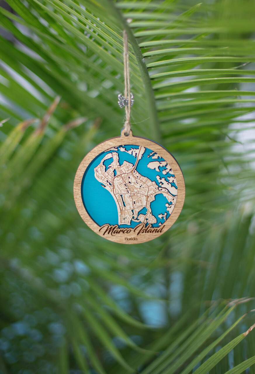 Marco Island Map Ornament