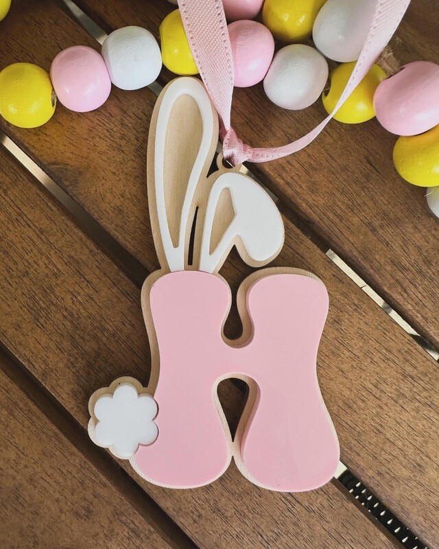 Easter Bunny Initial Tag