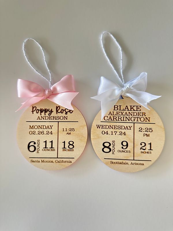 Baby Announcement Ornament